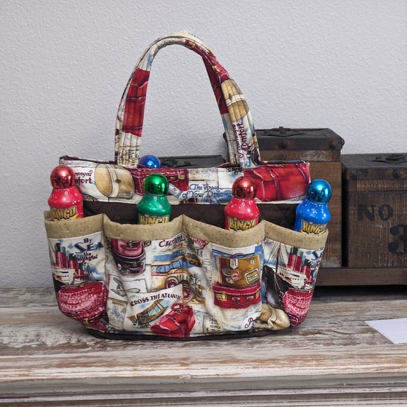 Hand Crafted Bingo/Tote Bag Travel Print 100% Cotton - Picture 3 of 6